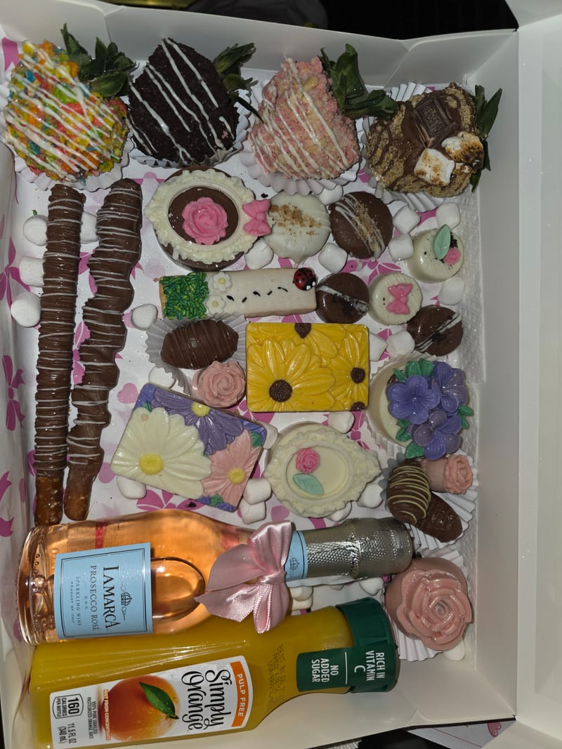 Mimosa themed gift box