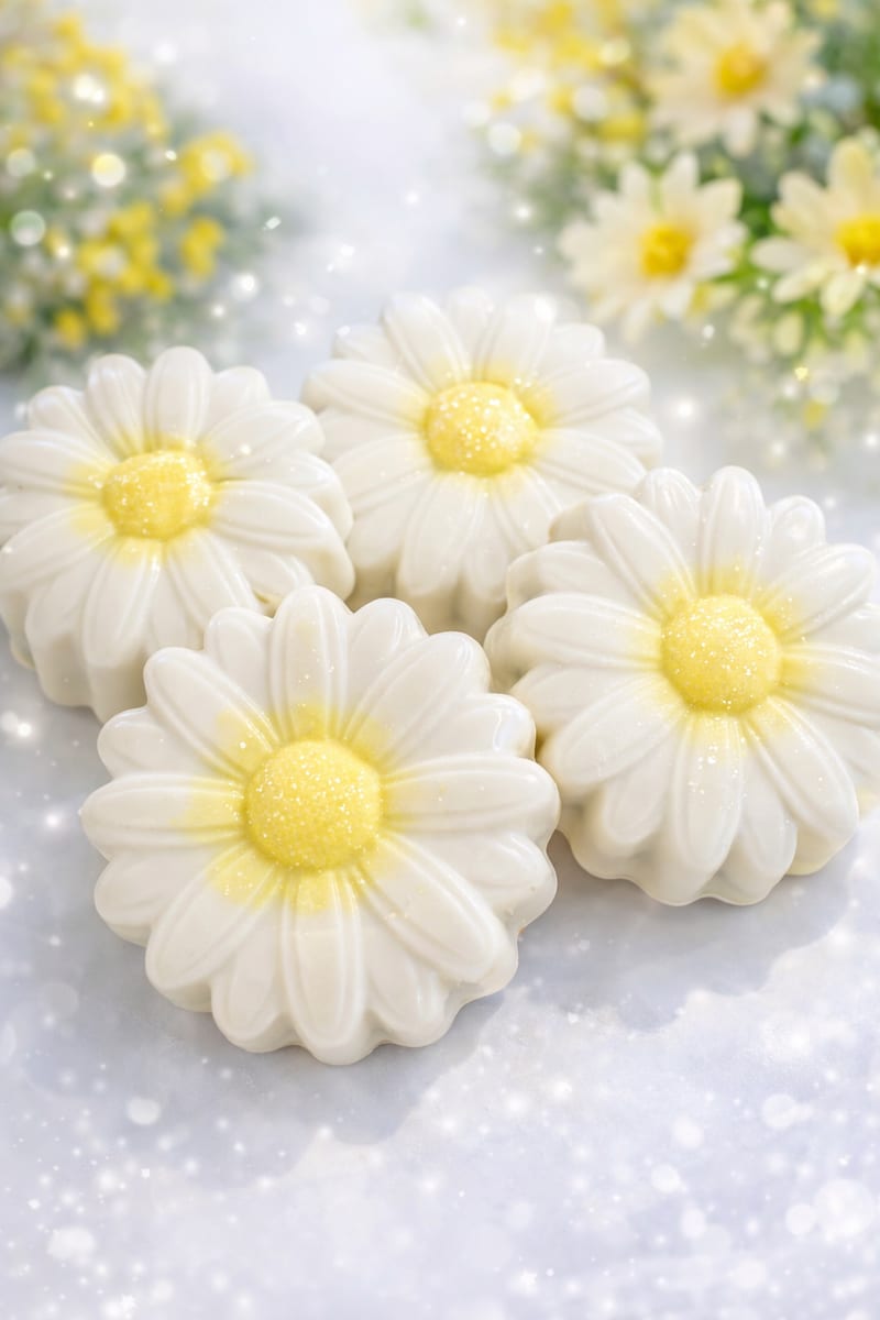 Daisy decorated chocolate covered Oreos