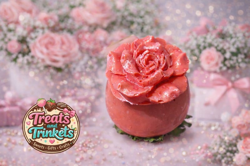 Strawberries shaped into roses